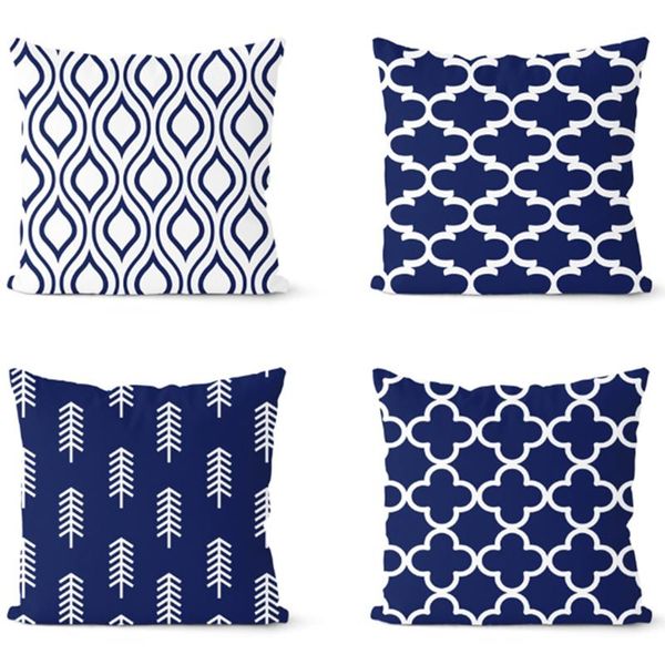 

pillow case blue cushion cover 45x45cmgeometric decorative pillows home decoration throw pillowcase