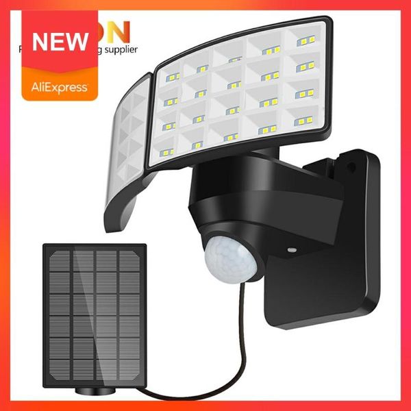 

solar lamps [ltoon] double head light human body motion sensor spotlight waterproof outdoor adjustable angle garden wall ligh