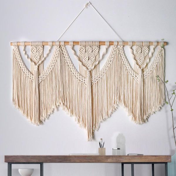 

tapestries bohemia style tapestry simple modern tassels decoration handmade woven spliced creative household wall hanging ornaments