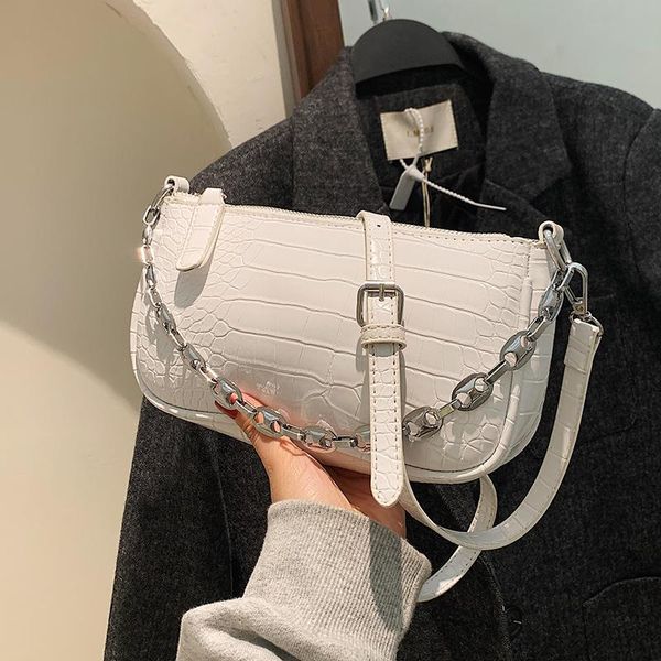 

cross body crocodile pattern square armpit bag 2021 fashion quality pu leather women's designer chain shoulder messenger