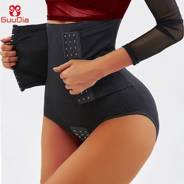 

women's shapers guudia shapewear for women waist trainer tummy control bulifter panties hi-waist short stomach body shaper postpartum g, Black;white