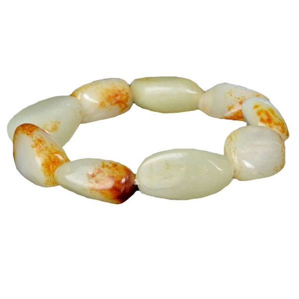 

mens bracelets white hetian jade nephrite bracelets seed stone gemstone beads bangles gift men womens fine jade stone jewerly, Black