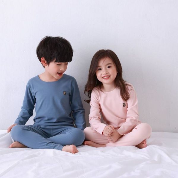 

bonels veet underwear set 2021 middle school children's autumn trousers boys' and girls' pajamas warm home cloth, Blue;red