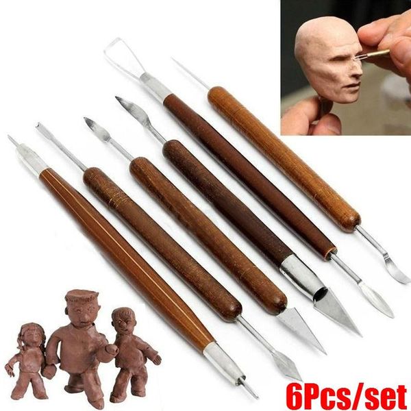

professional hand tool sets 6pcs diy clay sculpting set wax carving pottery tools shapers polymer modeling