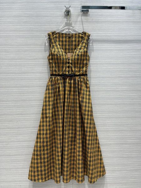 

casual dresses 2021 women fashion sleeveless v-neck bow check tube dress 0323, Black;gray