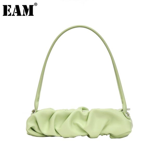 

evening bags [eam] women wrinkled elegant baguette pu leather flap personality all-match crossbody shoulder bag fashion tide 2021 18a3750