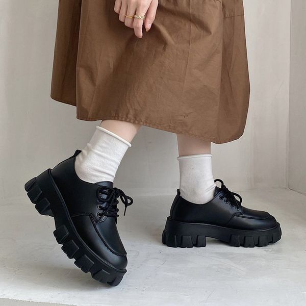 

dress shoes womens derby black flats modis all-match casual female sneakers ladies' footwear clogs platform british style autumn l