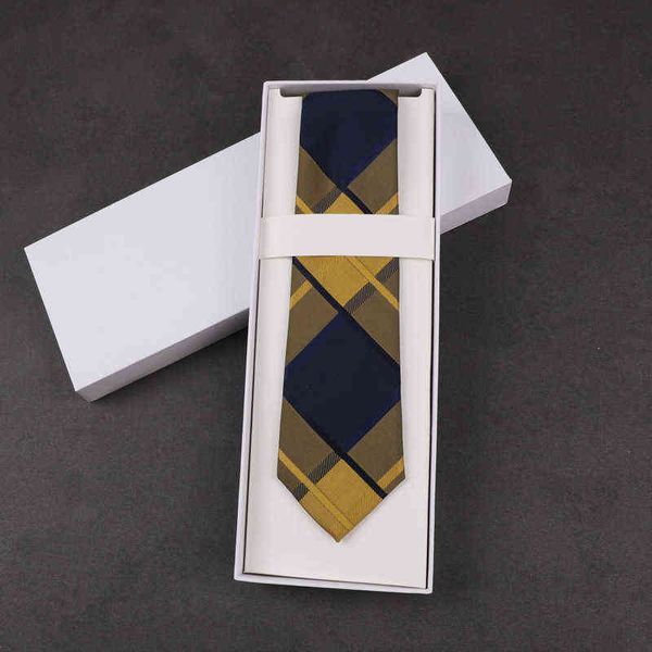 

2021 gift box men's polyter silk leisure lattice tie shengzhou, Blue;purple