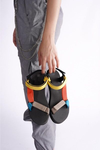 

sandals women's colorful, Black