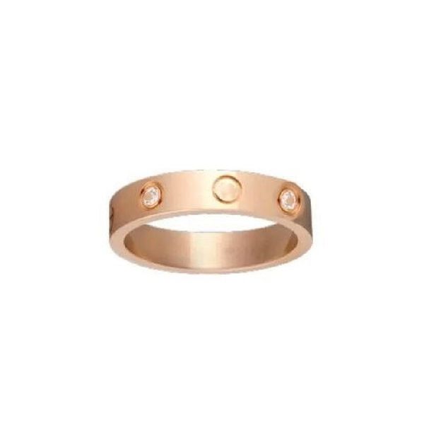 

fashion love stainless steel rose couple band rings with diamonds silver 18k gold lovers for women men fine jewelry