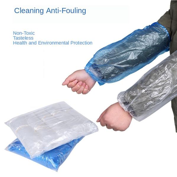 

disposable pe sleeves water-and oil-repellent plastic transparent kitchen clean up rooms to the factory antifouling 100 pack