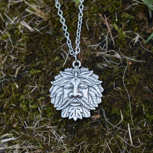 

pendant necklaces witch wiccan celtics green man necklace, Silver