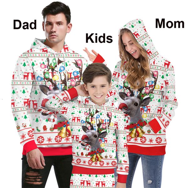 

2021 matching clothes deer xmas sweatshirts girl family look new year father son mother and daughter boy christmas sweater 0y4j, Black;brown