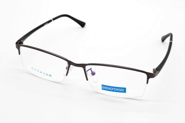 

gafas semi-rim alloy fashion tr90 memory thin legs glasses frame custom made optical myopia and reading lens+1+1.5+2+2.5+3to+6 sunglasses fr, Black