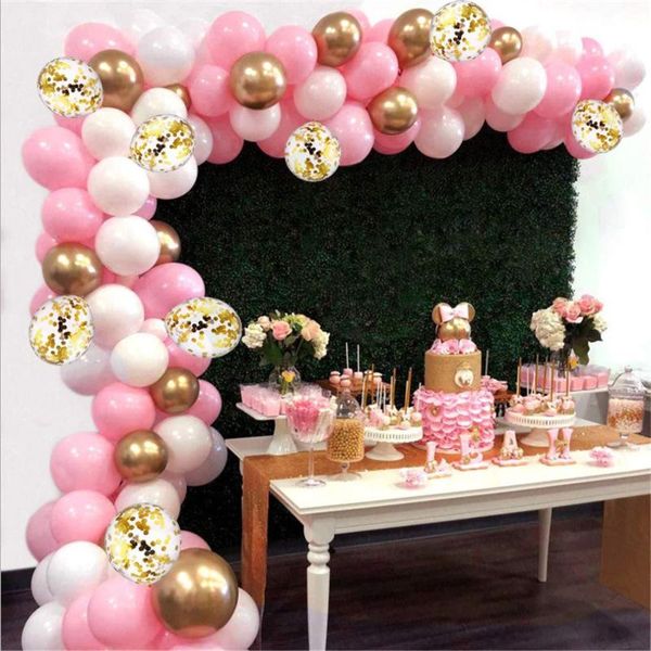 

party decoration rose gold balloon arch garland kit clear white latex balloons wedding bridal baby shower birthday bacheloreparty