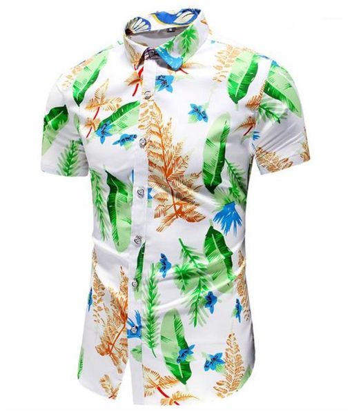 

shirts casual males 7xl plus size clothing floral print mens designer shirts fashion summer short sleeve lapel neck mens, White;black