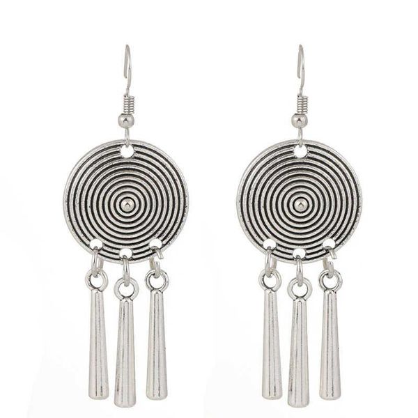 mulheres espiral tassel tibetano tibetano turquesa dangle candelabro brincos moda presente estilo nacional mulheres brinco