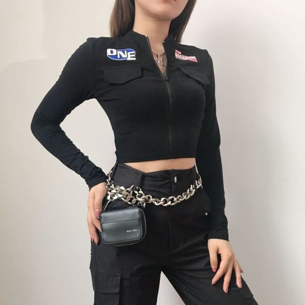 

fit 2021 casual motorcycle stand slim collar printing zipper et, Black;brown