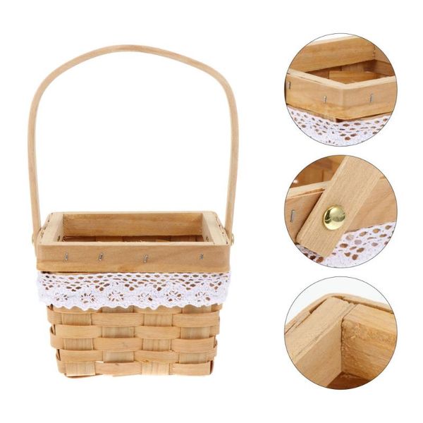 

hand-woven basket valentine's day flower basket household storage