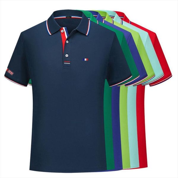 

summer loose good quality mens polos shirt comfortable breathable business casual short sleeved tee, White;black