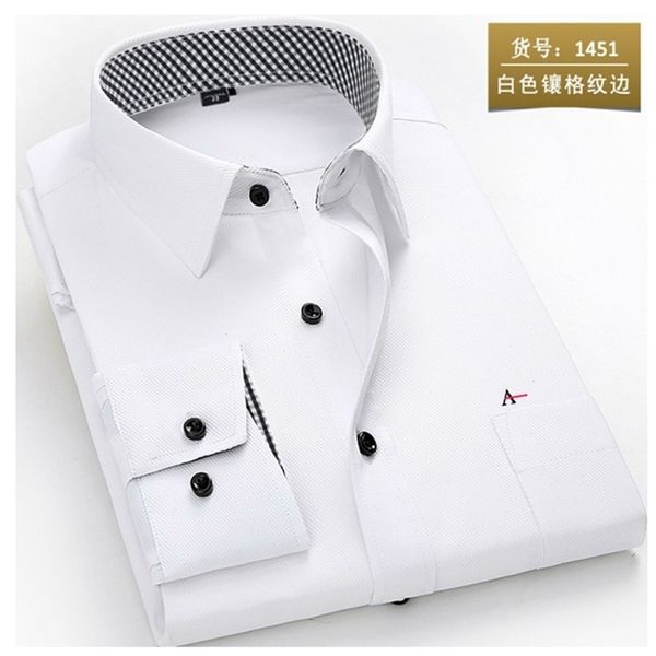 Резервуара Мужская рубашка с длинным рукавом мужчины платье рубашка мода мужской бизнес формальный носить офис рабочие рубашки белый 220309