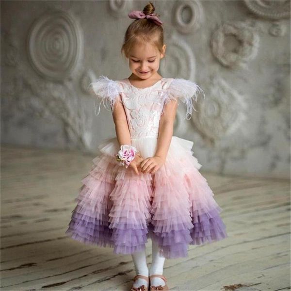 

girl's dresses lovey princess flower girl ball gown first communion for girls sleeveless tulle birthday, Red;yellow