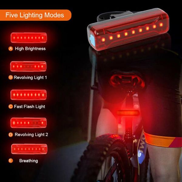 

bike lights 1000lm led bicycle usb rechargeable headlight front rear tail lamp safety warning accessories