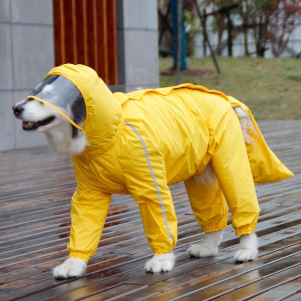 

dog apparel large raincoat pet hooded jacket rain cape clothing cover tail waterproof poncho for medium big rainwear