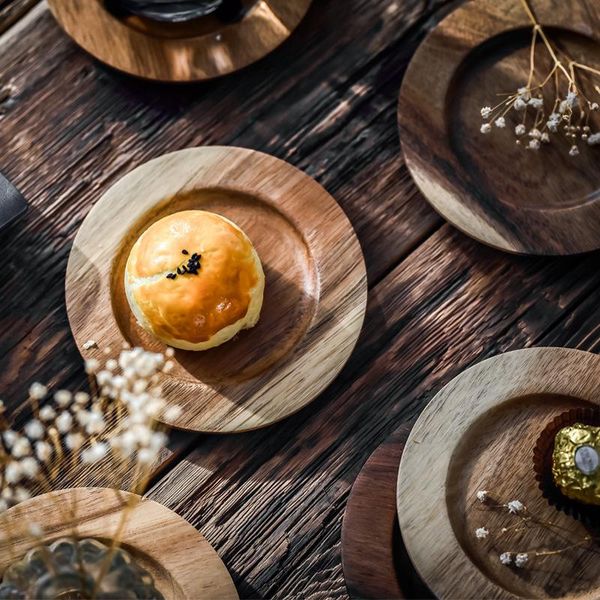 

mats & pads ins european solid wood simplicity coffee mug acacia mangium heat insulation cup saucer snack plate kitchen table