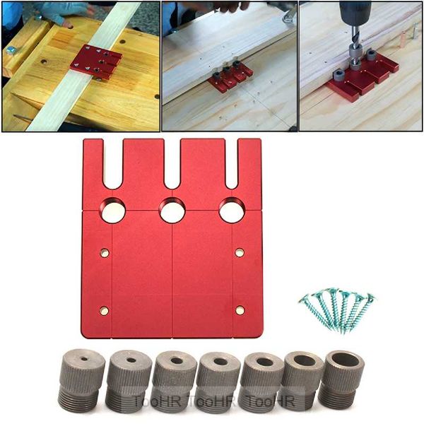 

professional hand tool sets 3 in 1 punch locator pocket hole jig wood dowelling embedded parts drill guide kit for furniture wardrobe woodwo