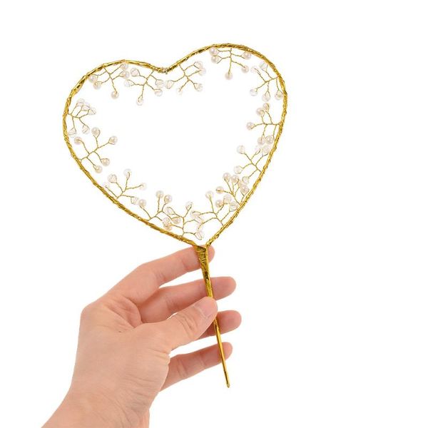 

cake decorations pearl metal crystal cake er decorative plug love heart shaped inserts