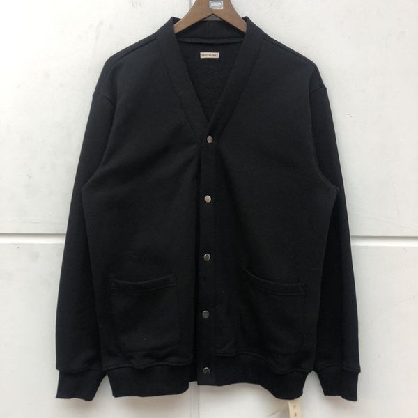 

2021 new solid color cardigan single breasted kapital sweatshirts men women plus veet hoodie pullover streetwear 509w, Black