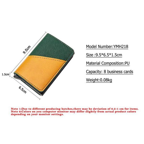 

bycobecy men and women 2020 new fashion mixed color rfid credit card holder pu leather aluminum card wallet slim id car qylxzu