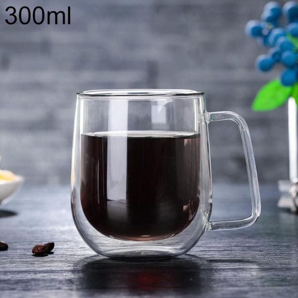 

1pcs double wall glass cup beer coffee heart cups heat resistant healthy drink mug mugs transparent drinkware dropshipping