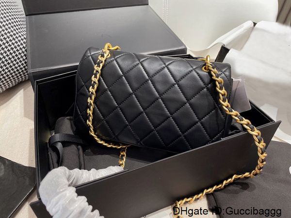 

designer bags women luxurys handbags real leather crossbody bag gold chain shoulder strap flap