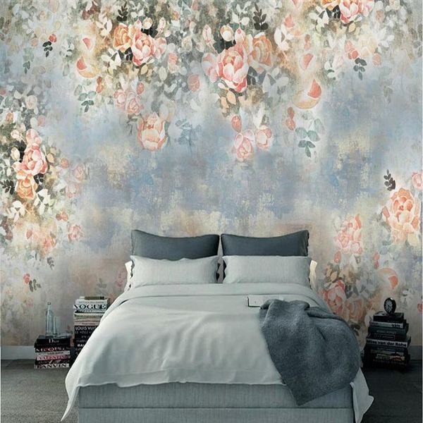 

wallpapers youman mural 3d po wallpaper bedroom living room el flower vintage decorative wall sticker