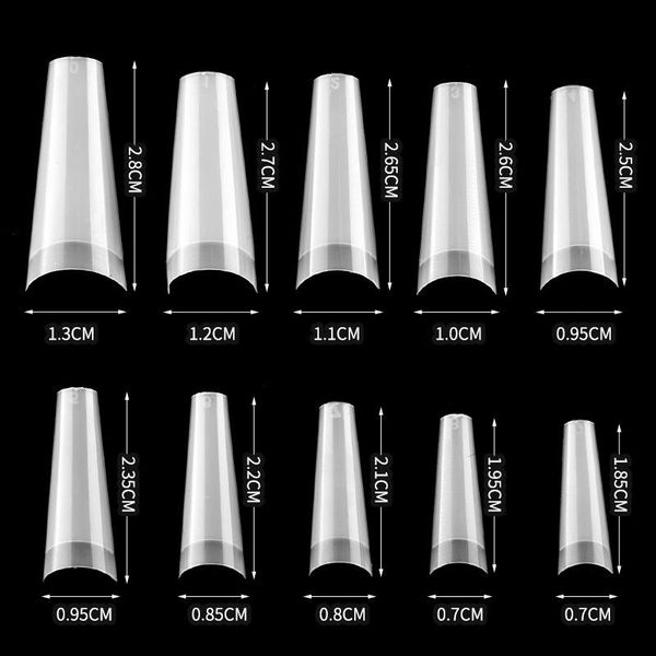 

false nails 100pcs/box fake nail denim semi-paint transparent diy french crew extend art for women and girls, Red;gold