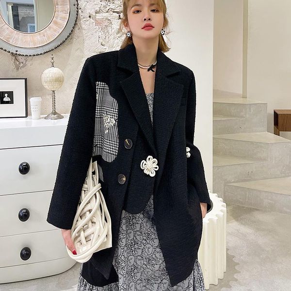 

women's suits & blazers irregular loose design sense fashion suit q004, White;black