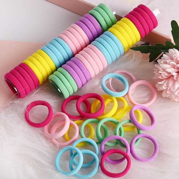 

hair accessories 100pcs girls solid color big rubber band ponytail holder gum headwear elastic bands korean girl ornaments, Slivery;white