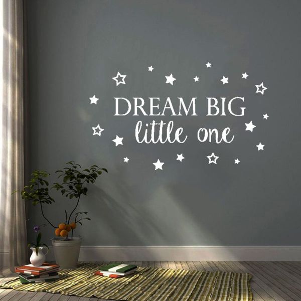 

wall stickers dream big little one sticker art, decor, home, door sticker, decals dw12723