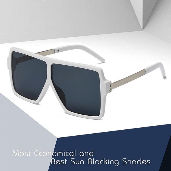 

sunglasses large frame metal leg gray mirror outdoor sun glasses, White;black