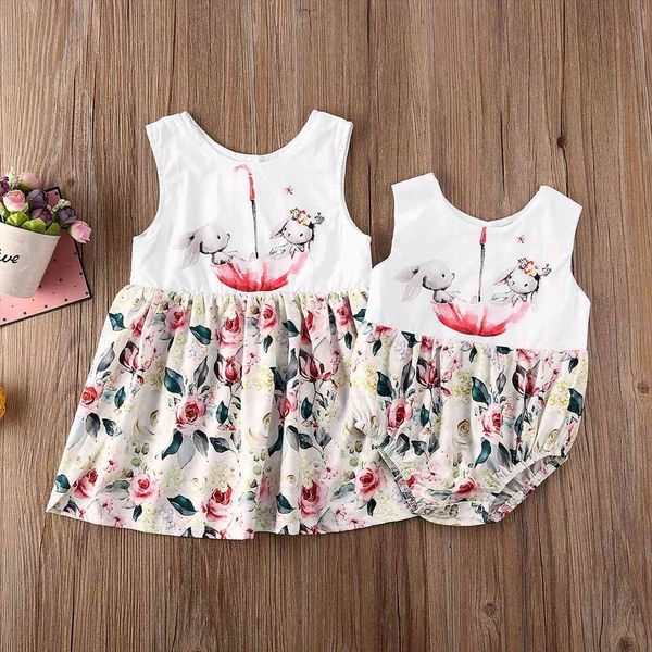 

easter rabbit clothes newborn kids girl dress baby sister matching outfits bunny romper set, Red;yellow