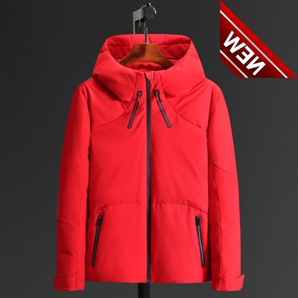 

tace & shark brand down jacket men stand collar windproof thick winter for fashion male outerwear coat, Black