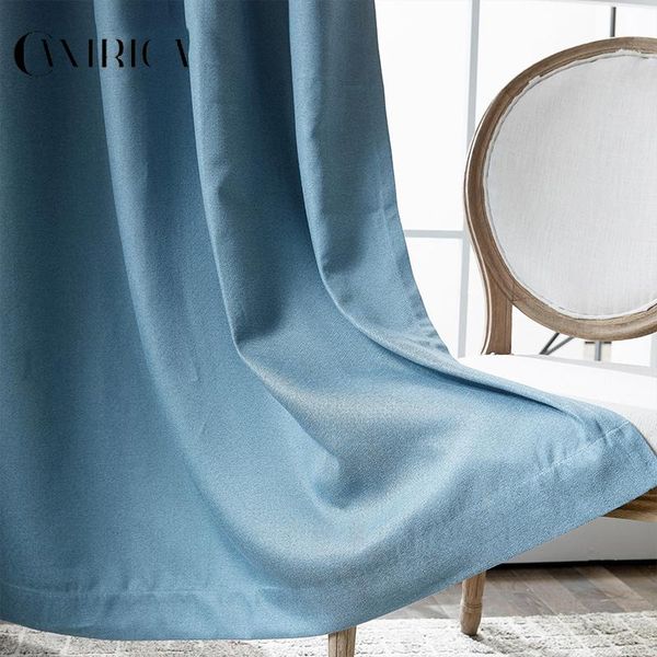 

curtain & drapes canirica blue curtains blackout for bedroom living room linen modern window treatments home decor