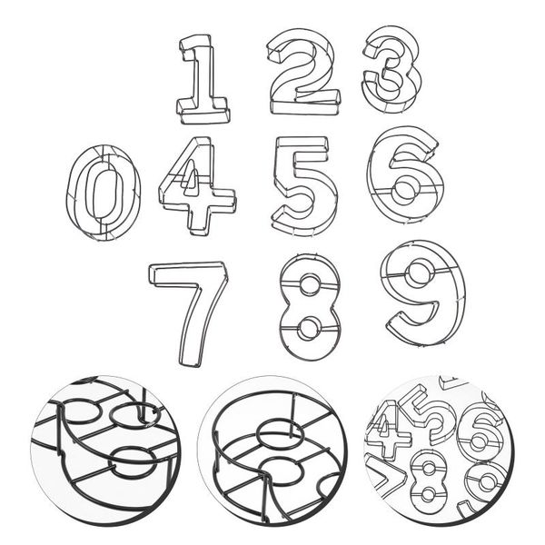 

hooks & rails 10pcs numbers adornments vivid iron decors garden courtyard ornaments