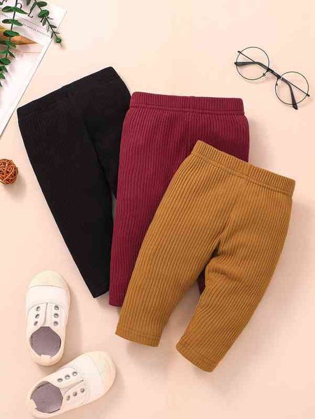 

baby 3pcs ribbed knit tapered pants she, Black