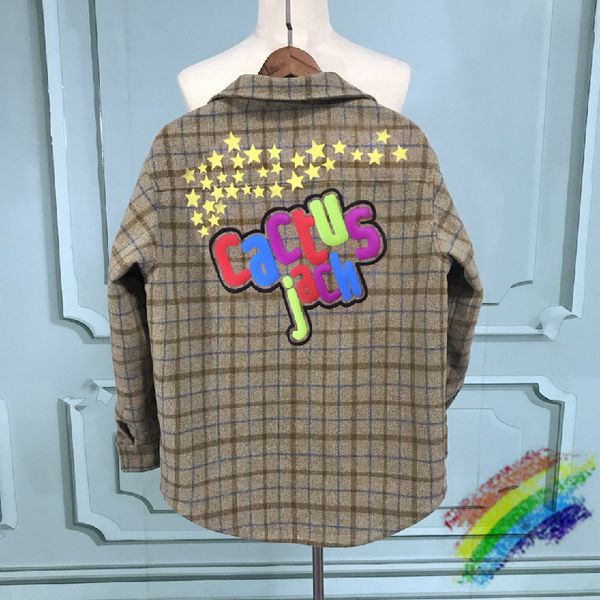 

2021 new es travis scott cactus jack flanela hoodies das mulheres dos homens camisa de jaqueta xadrez  casacos pulver foko, Black