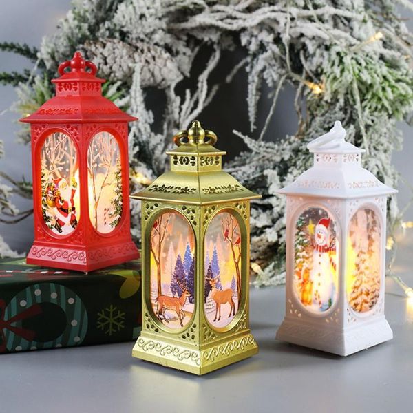 Decorações de Natal Lanterna LED Luminosa decoração criativa portátil lareira ornamentos Kerst Decor L * 5