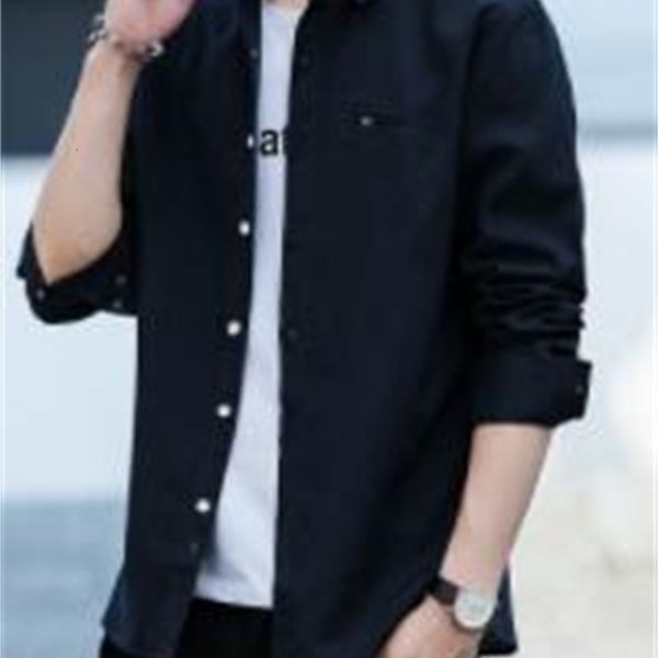 

new joker long sleeve casual slim plain color men's shirt dy-239 fzvq, White