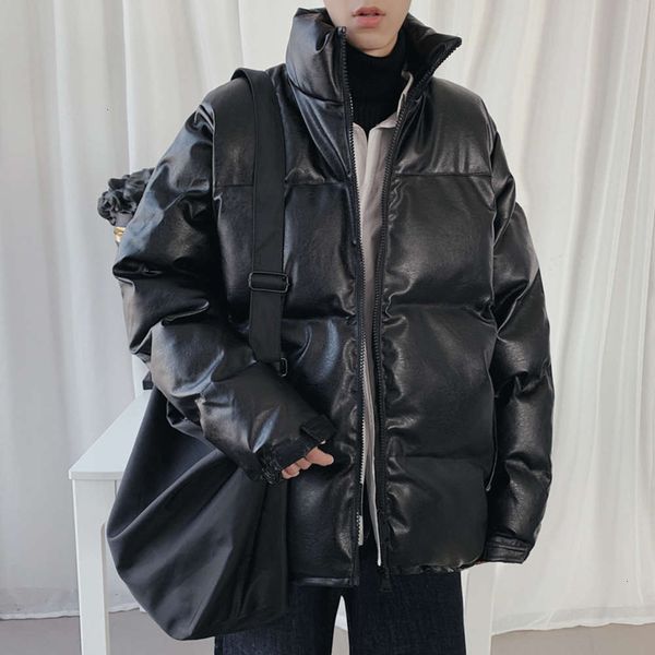 

men's short 2020 new winter thickened stand collar bread korean chao pu skin cotton padded jacketwinter, Black;brown